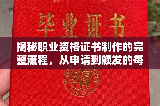 金普新区揭秘职业资格证书制作的完整流程，从申请到颁发的每一步