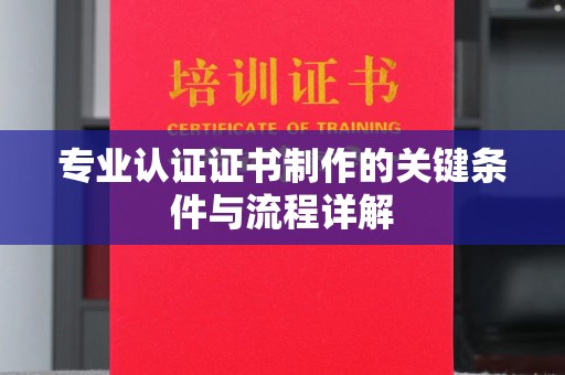 金普新区专业认证证书制作的关键条件与流程详解