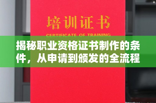 金普新区揭秘职业资格证书制作的条件，从申请到颁发的全流程解析
