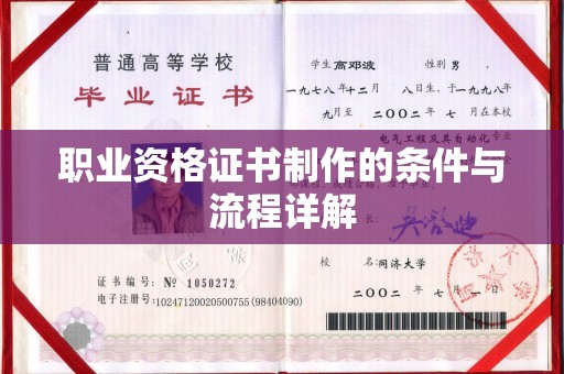 金普新区职业资格证书制作的条件与流程详解