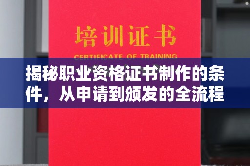金普新区揭秘职业资格证书制作的条件，从申请到颁发的全流程解析