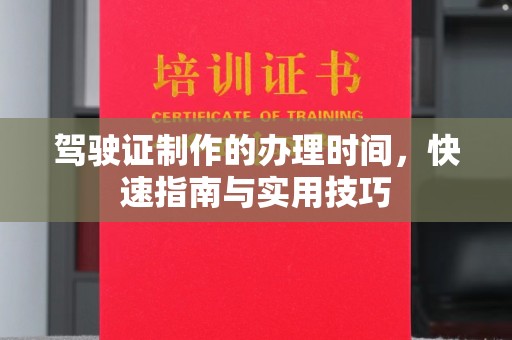 金普新区驾驶证制作的办理时间，快速指南与实用技巧
