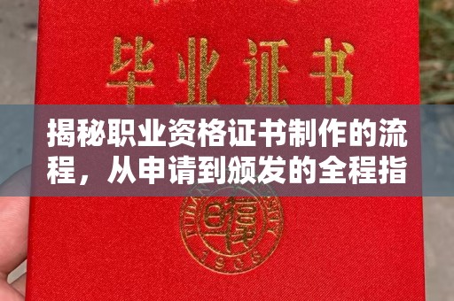 金普新区揭秘职业资格证书制作的流程，从申请到颁发的全程指南