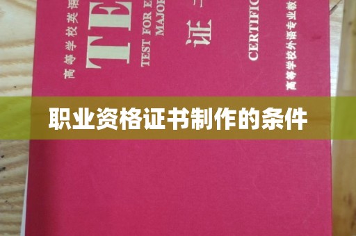 金普新区职业资格证书制作的条件