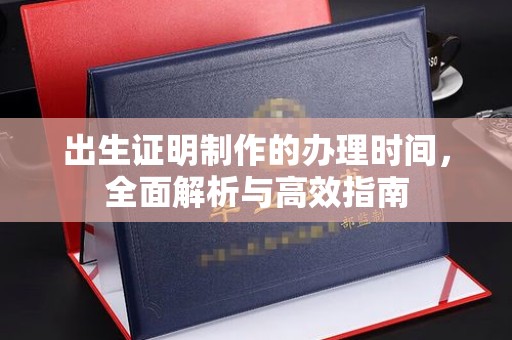 金普新区出生证明制作的办理时间，全面解析与高效指南