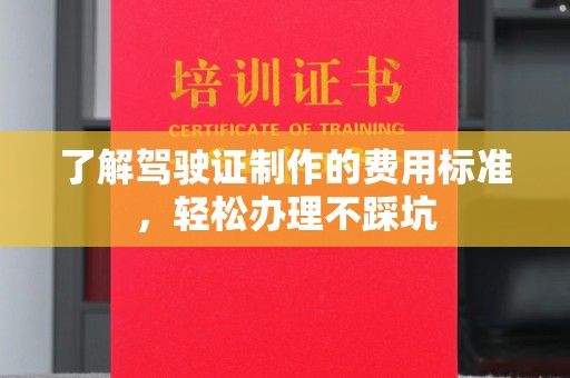 金普新区了解驾驶证制作的费用标准，轻松办理不踩坑