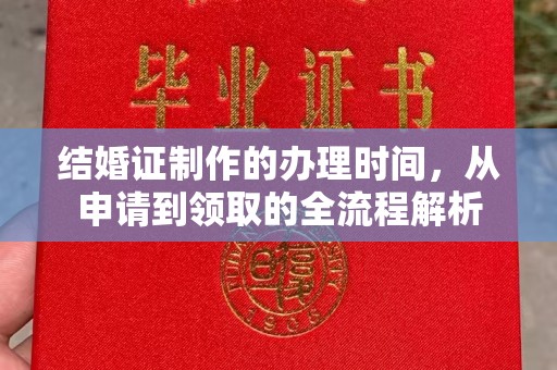金普新区结婚证制作的办理时间，从申请到领取的全流程解析